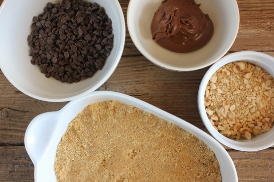 nutella chocolate peanut butter bars