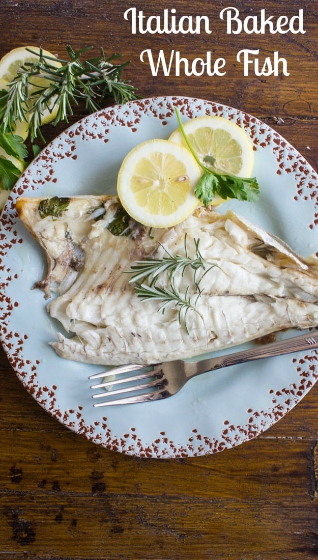 Baked Whole Gilt-Head Seabream or Trout, an easy healthy Italian baked whole fish recipe. A delicious family dinner.