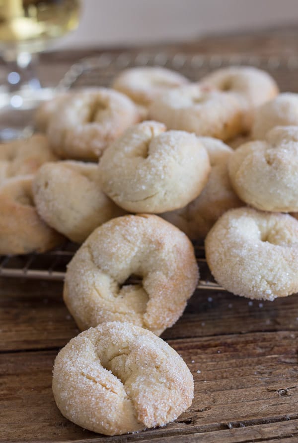 Italian wine cookies on a wire wrack