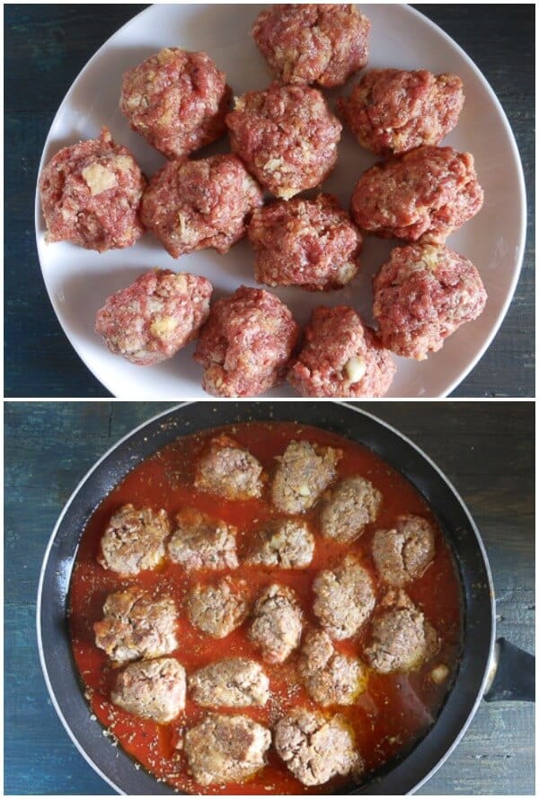 The best and most delicious authentic homemade Italian recipe. Meatballs in a tasty tomato sauce. Dinner is ready!
