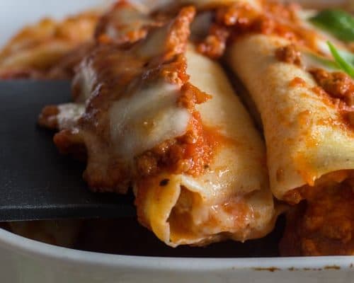 Crepe Cannelloni With Meat Sauce