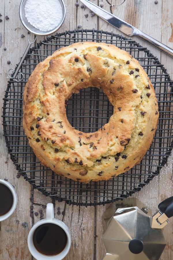 ricotta cake on a wire rack