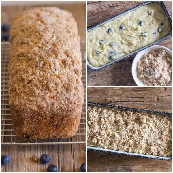 photos how to make blueberry streusel loaf