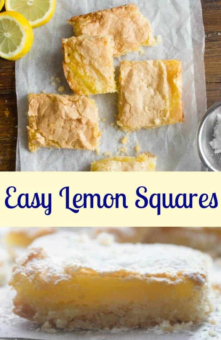 Easy Fresh Lemon Squares, the best, easy lemon squares recipe, a delicious shortbread crust and a yummy lemony filling. A must try.