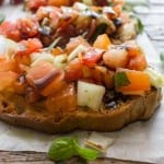 Easy Classic Tomato bruschetta, a simple delicious healthy dinner appetizer made with fresh tomatoes, basil,olive oil & balsamic glaze.