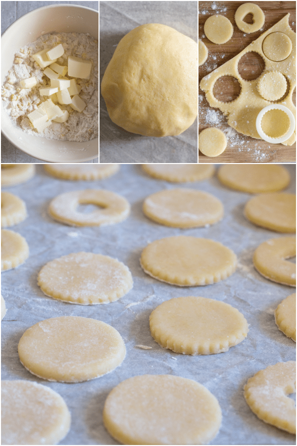 occhio di bue how to make making the dough and cutting out the cookies