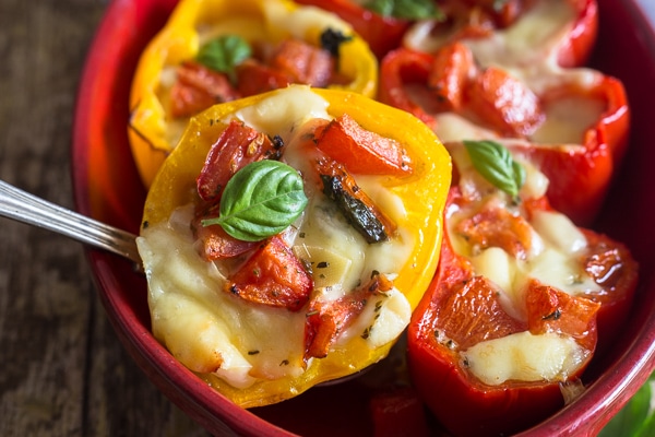 upclose baked stuffed peppers