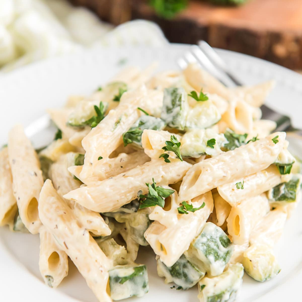 Zucchini Cream Cheese Pasta - An Italian in my Kitchen