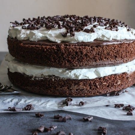 Nutella Chocolate Layer Cake, an easy layer cake dessert, the perfect birthday, valentine's day or any day cake recipe. Decadent and delicious.|anitalianinmykitchen.com