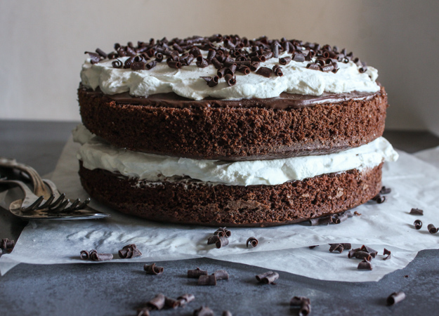 Nutella Chocolate Layer Cake, an easy layer cake dessert, the perfect birthday, valentine's day or any day cake recipe. Decadent and delicious.|anitalianinmykitchen.com