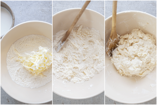simple biscuits how to make grated butter, stirring in the buttermilk