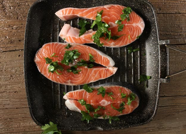 grilled salmon steaks