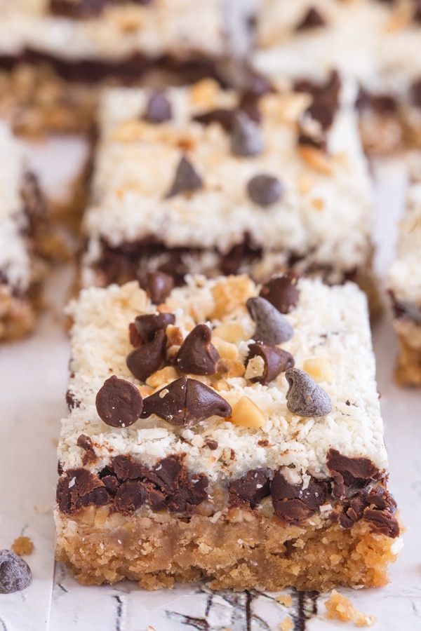 magic cookie bars one behind the other