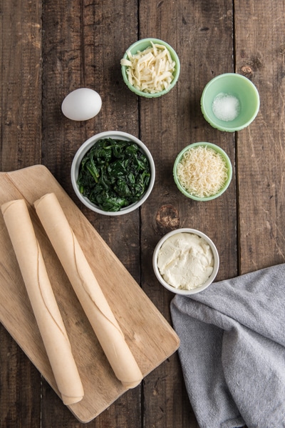 Ingredients to make ricotta cups.