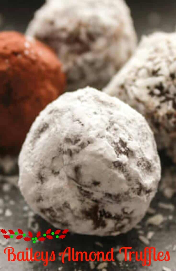 Baileys Almond Truffles, Christmas time and time for a delicious and creamy truffle, the best you will ever taste and only 4 ingredients. A yummy snack or dessert treat.