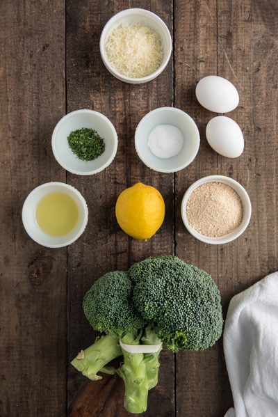 Ingredients to make breaded broccoli.