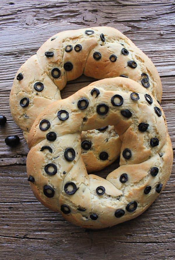 Homemade Mediterranean Black Olive Bread - A Crusty Bread Recipe