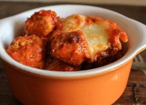 mini turkey meatball cheesy baked pasta