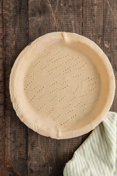 Pastry dough in the pie plate.