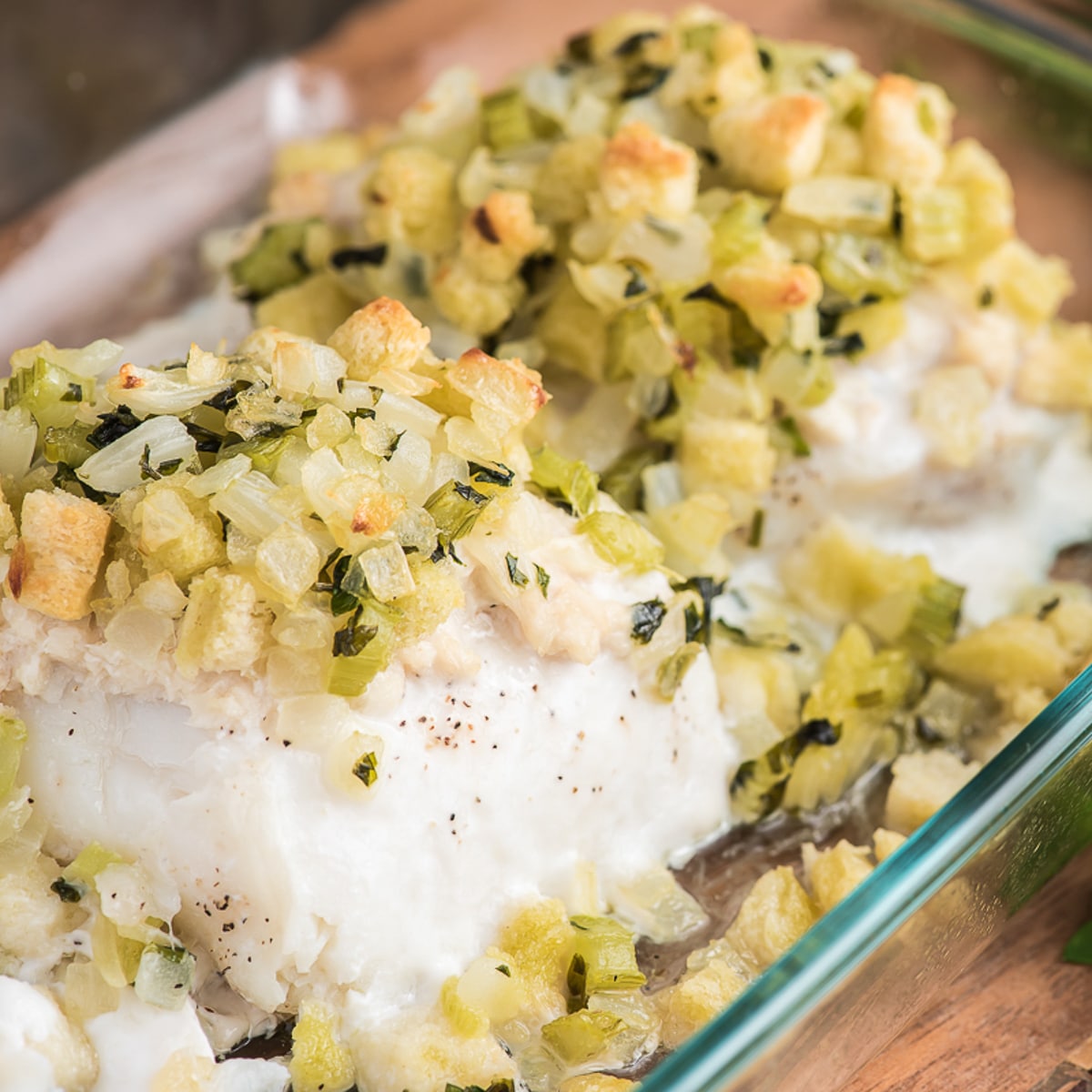 Easy Stuffed Baked Halibut