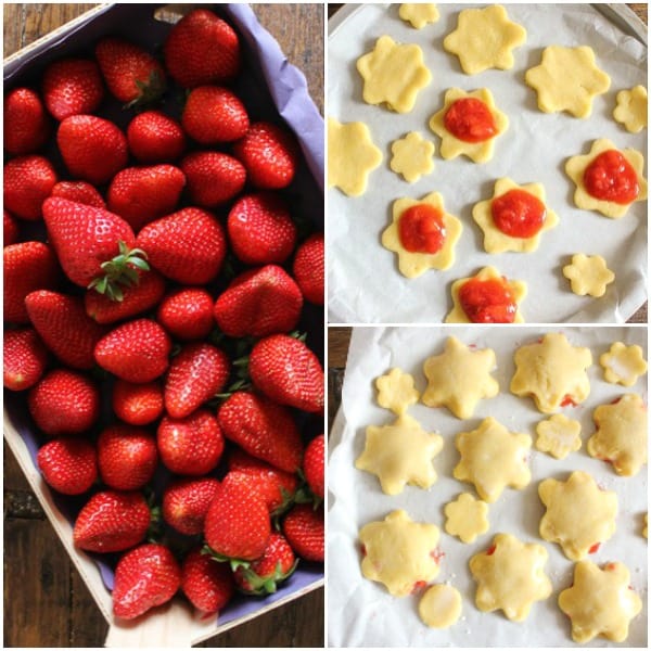 how to make strawberry filled cookies strawberries in a box, cookies with filling, cookies ready to be baked