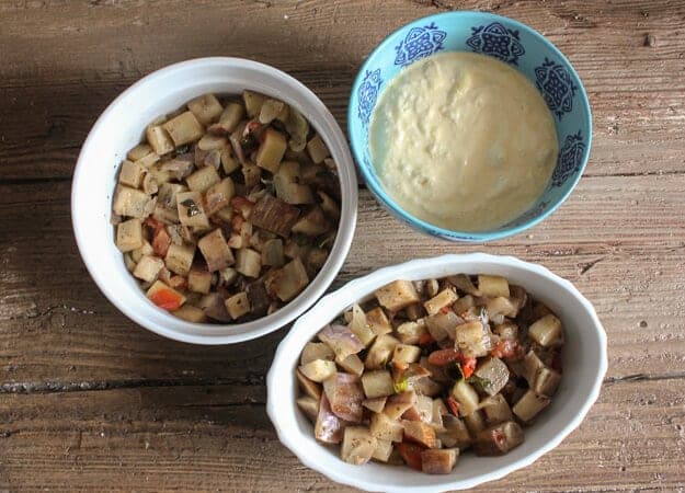 Italian Eggplant Ricotta Bake the perfect summertime baked dish, a delicious vegetarian casserole. Easy, yummy and gluten free.