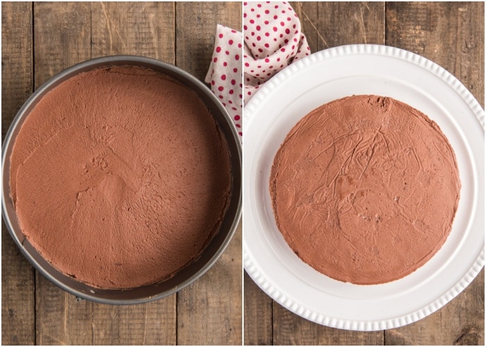 The frozen pie before and after making.