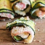 Bite Size Grilled Zucchini Roll-ups are the perfect appetizers, a fast, easy and delicious recipe. Great anytime or even when entertaining.|anitalianinmykitchen.com