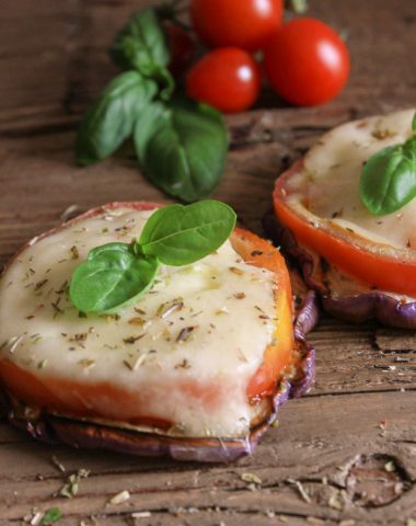 Easy Hot or Cold Grilled Eggplant Caprese, the perfect summer appetizer, side dish or main dish. Fast, easy and incredibly delicious/anitalianinmykitchen.com