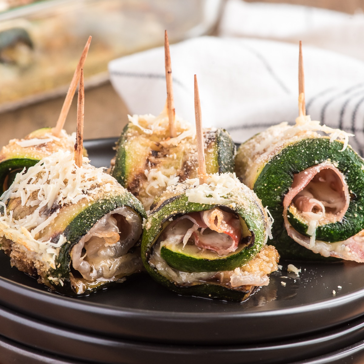Bite Size Grilled Zucchini Roll-Ups