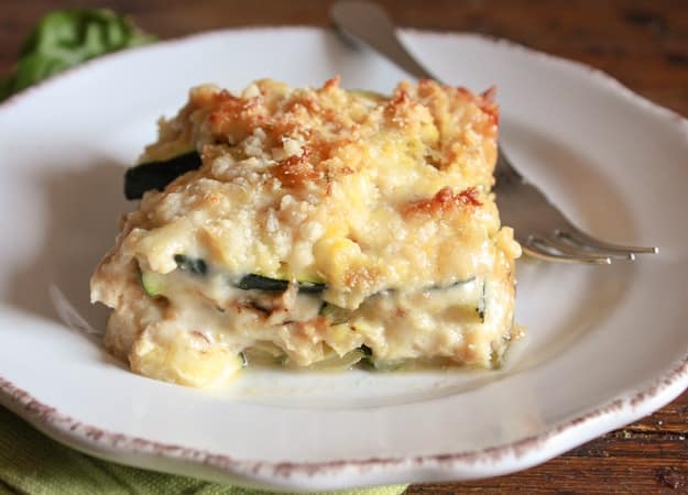 Grilled Zucchini Double Cheese Tuna Bake