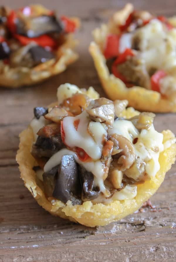 Vegetable Stuffed Potato Parmesan Cheese Baskets