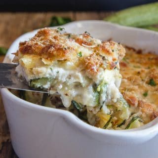 Grilled Zucchini Double Cheese Tuna Bake