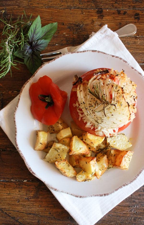 Italian Baked Stuffed Tomatoes With Rice