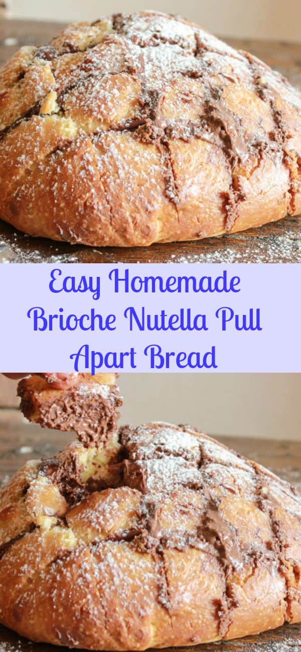 Easy Homemade Brioche Nutella Pull Apart Bread, a delicious dessert / snack Nutella pull apart bread, not too sweet, perfect for a get together/anitalianinmykitchen.com