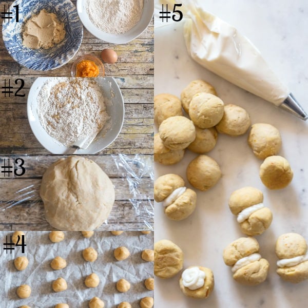 baci di dama how to make dough mixture, baked and filled