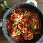 Italian Chicken and Tomato Skillet with Roasted Peppers, an easy delicious Italian recipe, the perfect family dinner, healthy and Paleo.|anitalianinmykitchen.com