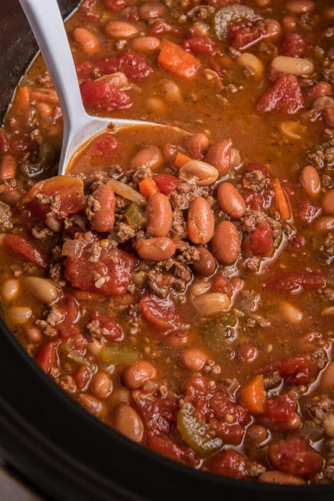 Slow Cooker Double Beef and Bean Chili