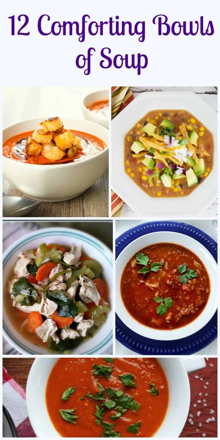 12 Comforting Bowls of Soup, from homemade to creamy to veggies and healthy, but all are comforting bowls of soup. Try them all.|anitalianinmykitchen.com
