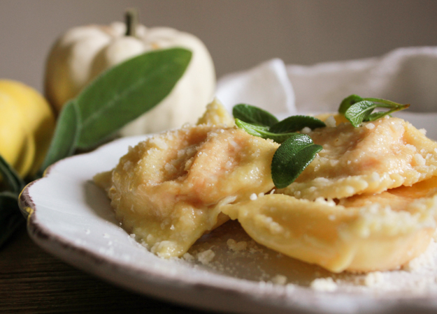 Creamy Squash Filled Ravioli, homemade Italian ravioli recipe with a tasty butternut/pumpkin filling, and a simple butter parmesan sauce.|anitalianinmykitchen.com