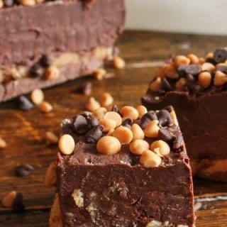 Double Chocolate Peanut Butter Fudge, the best creamy double chocolate fudge, easy, homemade and delicious, perfect anytime.