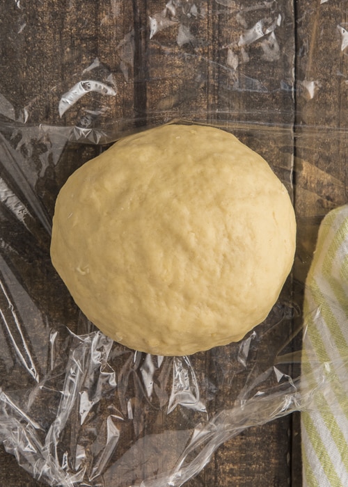 Forming the dough into a ball.