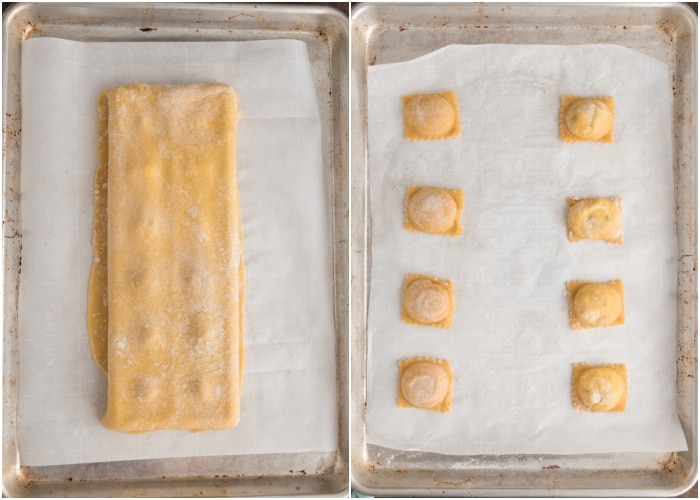 The 2nd layer on top of the filling and cut out.