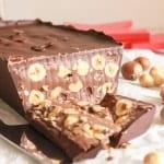 Chocolate Torrone, an easy Italian Christmas candy, creamy, decadent, chocolatey,and full of hazelnuts.  A delicious new Christmas Tradition.