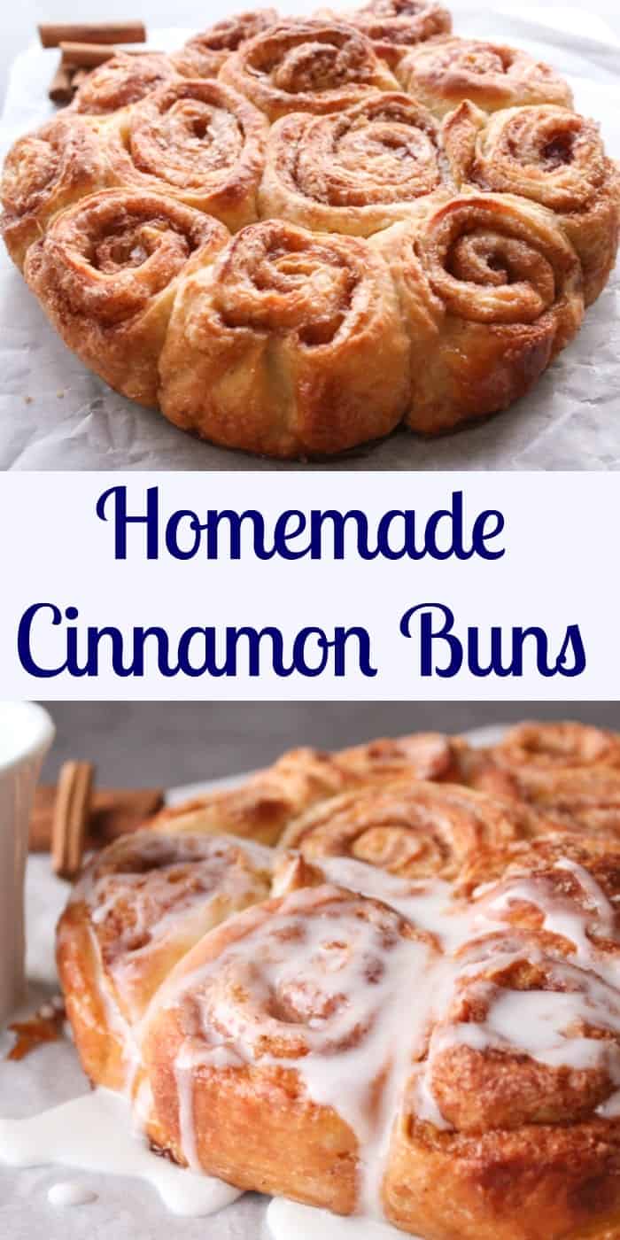 Homemade Cinnamon Buns, easy soft delicious cinnamon buns, the perfect breakfast or snack sweet bread recipe, delicious plain or glazed.|anitalianinmykitchen.com