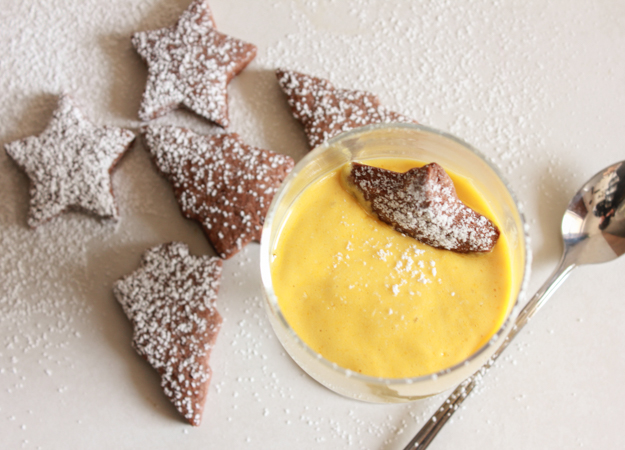 Zabaione, a delicious Italian creamy dessert. If you like eggnog you will love Zabaione, serve it with these yummy Italian chocolate cut-out cookies.|anitalianinmykitchen.com