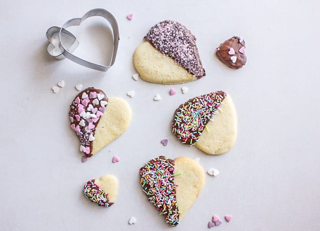 6 heart shaped cookies