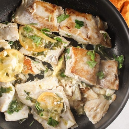 Italian Pan Fried Fish, an easy, simple delicious and healthy fish recipe, 4 ingredients make this dish a family favorite fish dish. Paleo.|anitalianinmykitchen.com