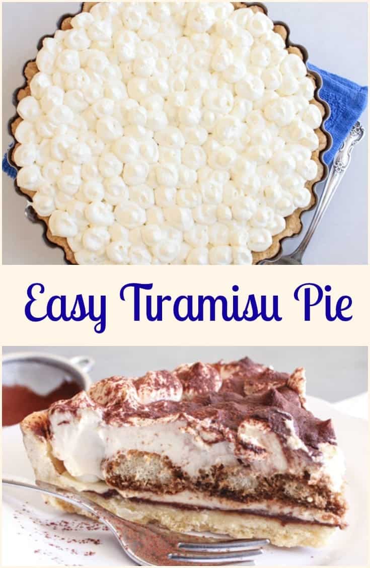 Tiramisu Pie, an easy authentic Italian Tiramisu dessert recipe. this classic dessert can be made with or without eggs. A family favorite.