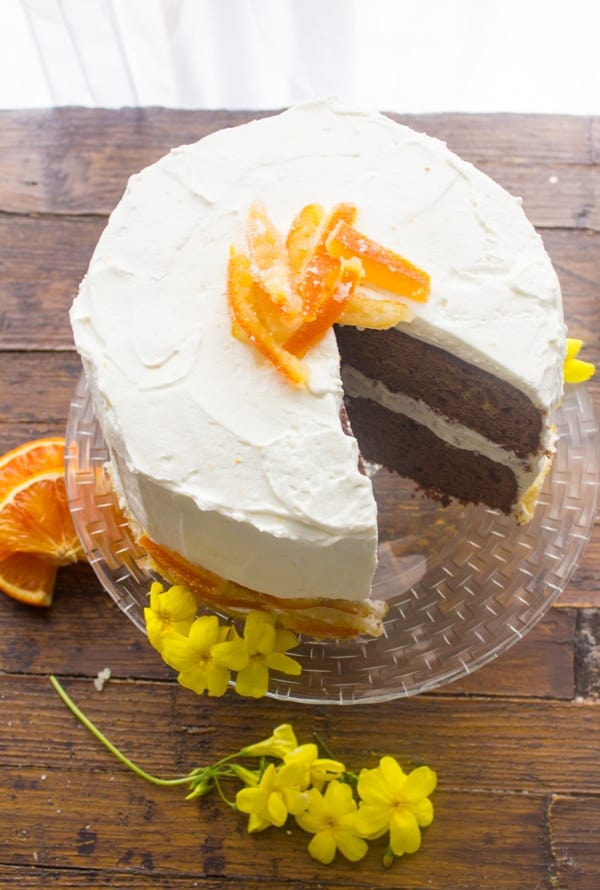 Dark Chocolate Orange Cake, an easy delicious healthy dark chocolate cake recipe. With a creamy cream cheese frosting. The perfect dessert.